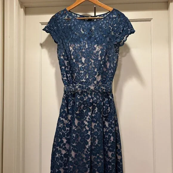 Eliza J | Dresses | Eliza J Blue Lace Wedding Dress | Poshmark